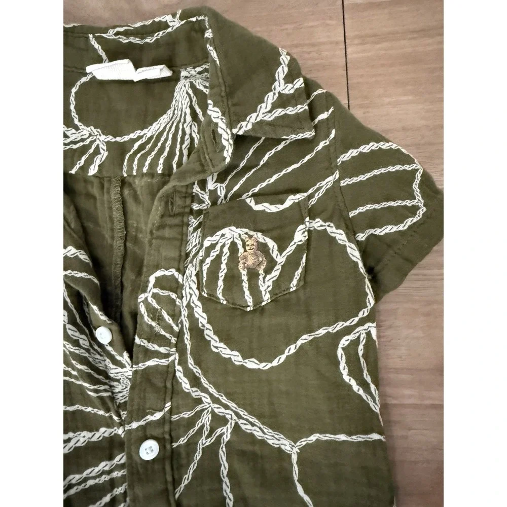 Baby Gap Olive Green Tropical Romper –‎ 6-12 Months Gauze One Piece